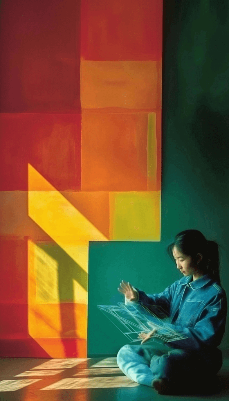 A woman designing a digital product